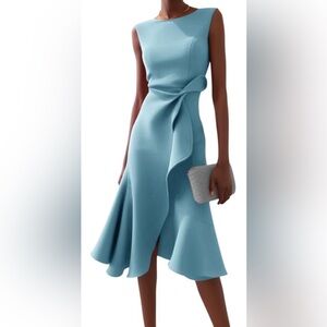 Fehaute aqua blue dress size 8 NWT